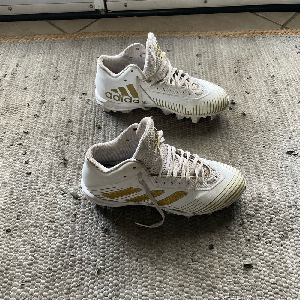 adidas White and Gold Athletic Shoes